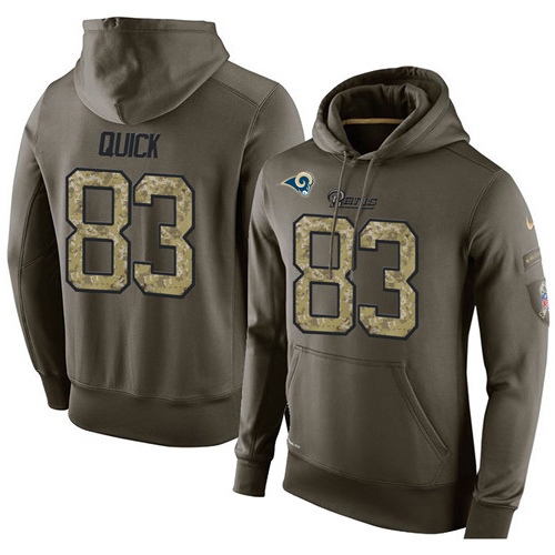 NFL Nike Los Angeles Rams #83 Brian Quick Green Salute To Service Men's Pullover Hoodie